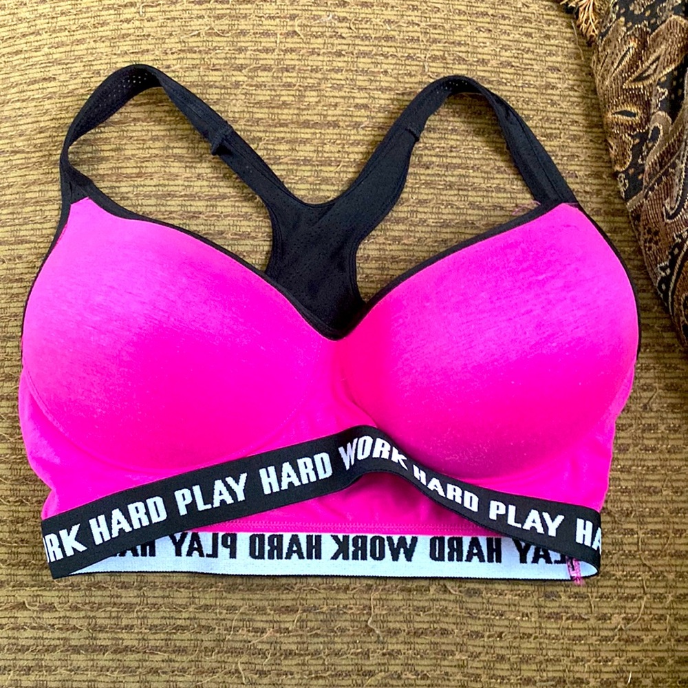 Sports bra. Viola’s Secret. Pink. New. Never worn. Smoke free home. 36D